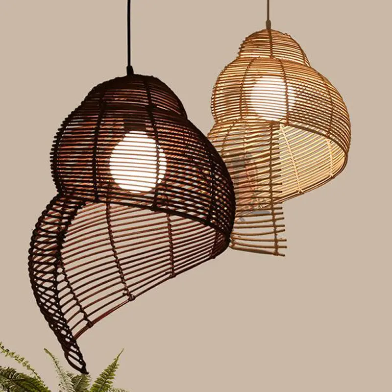NEW Snail Rattan Pendant Light