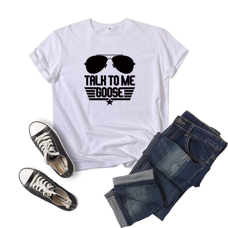 Title 12, Talk To Me Goose Letter Print T-Shirt à manches...