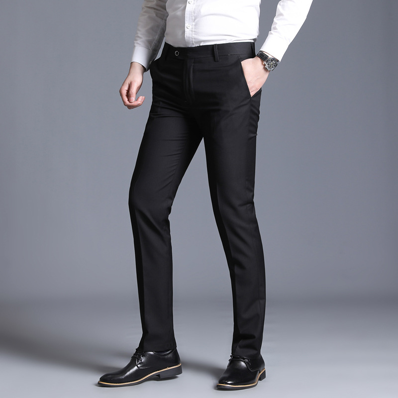 Title 4, Korean Business Casual Straight-Leg Suit Trouse...