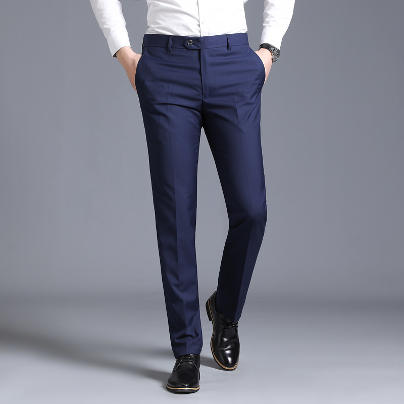 Title 7, Korean Business Casual Straight-Leg Suit Trouse...