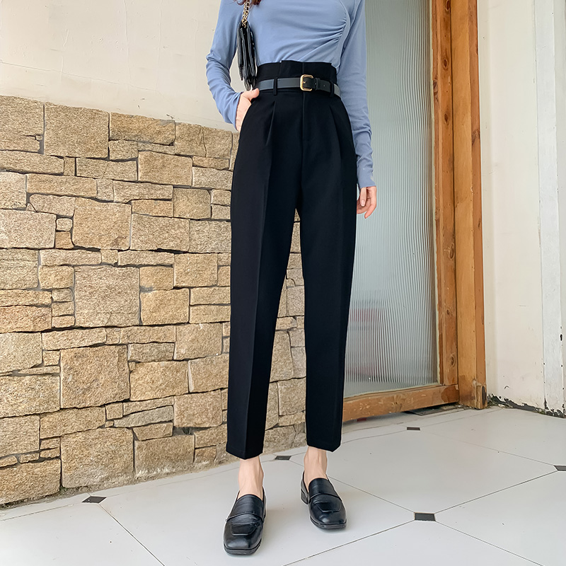 Title 1, High-Waist Straight-Leg Suit Trousers Casual Pants