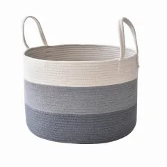 Cotton Rope Storage Basket Cotton Rope Basket, Toys, Sundries, Laundry Storage Basket - D50Xh33Cm - View 1