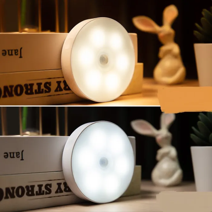 Rechargeable Motion Sensor Puck Lights, Wireless LED Night Light for Closet, Cabinet and Stairs - detail photo 3