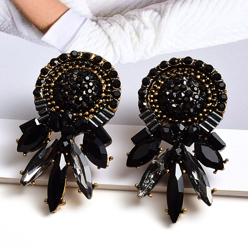 European and American fashion earrings crystal color diamond