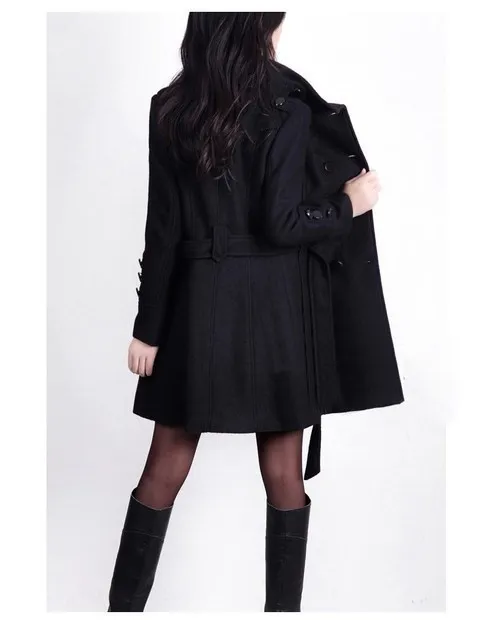 Winter Sale Women Long Jacket Wool Coat Black - Shop at LoveMi