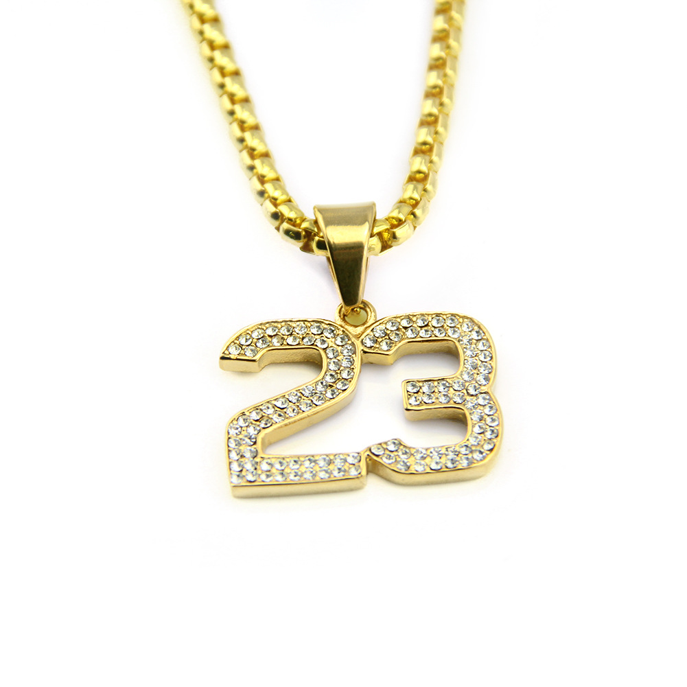 Basketball Legend Number 23 Pendant Necklace Fashion Ice Cream Number Necklace