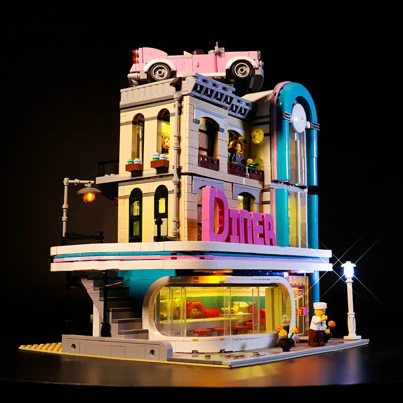 DIY Lighting Nostalgic Restaurant Assembling Building Blocks Lighting Group LED Lights
