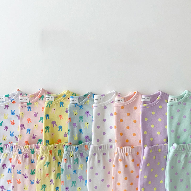 Spring and summer split pajamas for boys and girls