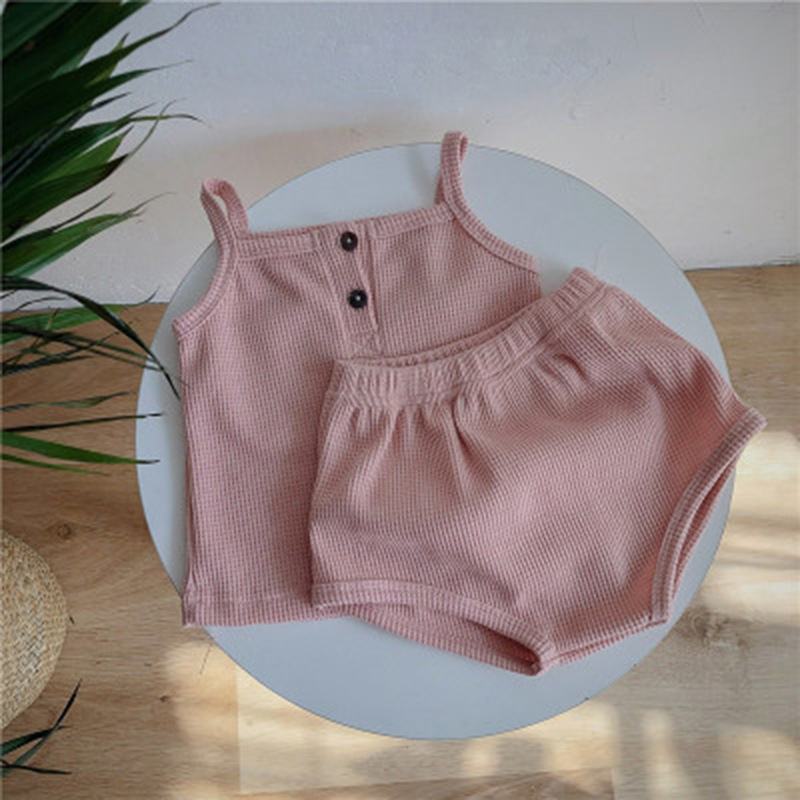 Baby Korean Summer Camisole Triangle Shorts Men And Women Baby Two-Piece Suit Ins