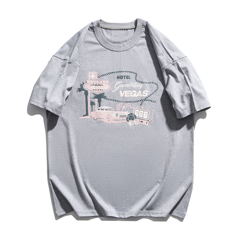 Retro Cartoon Print Short-Sleeved T-Shirt