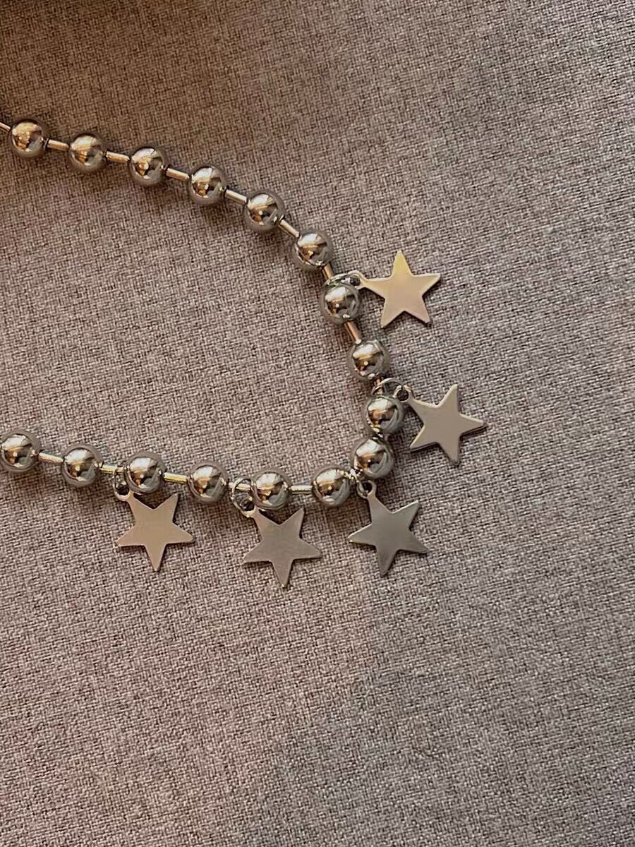 Big Round Bead Pentagram Necklace