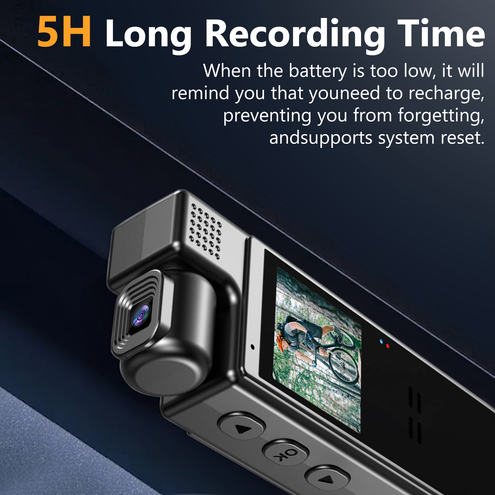 1080P HD Body Camera With Rotatable Lens, Portable Meeting Recorder With Screen & Clip, Wearable Video Recorder Supports TF Card For Law Enforcement & Conference