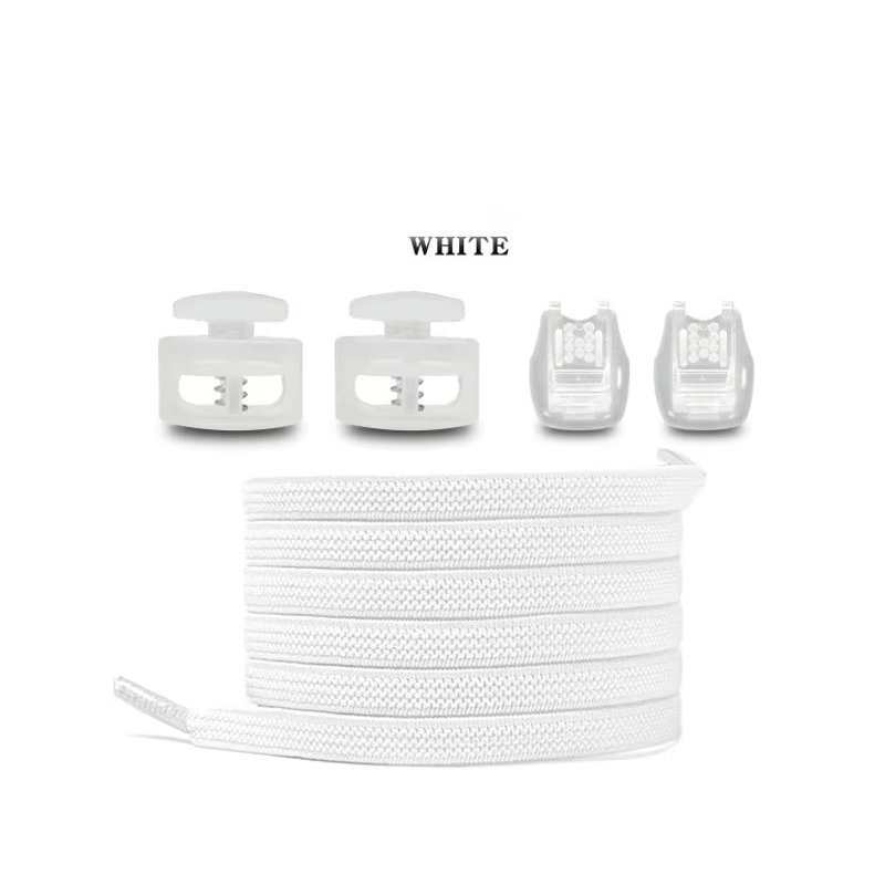 1 Set Of Plastic Shoe Buckles, Comfortable And Fast, Suitable For Children With Lockable Sports Shoes, Sports Shoelaces, Braided Elastic Shoelaces Black Laces