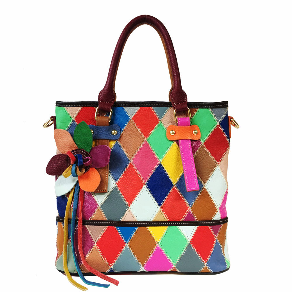 Vertical Square Color Rhombus Chain Bag