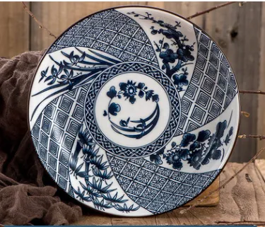 Blue And White Porcelain Dinner Plates Household Japanese Ceramic Dinner Plates Plates Underglaze Color Salad Fruit Plates Dessert Plates – image 2