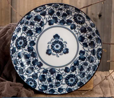 Blue And White Porcelain Dinner Plates Household Japanese Ceramic Dinner Plates Plates Underglaze Color Salad Fruit Plates Dessert Plates – image 4