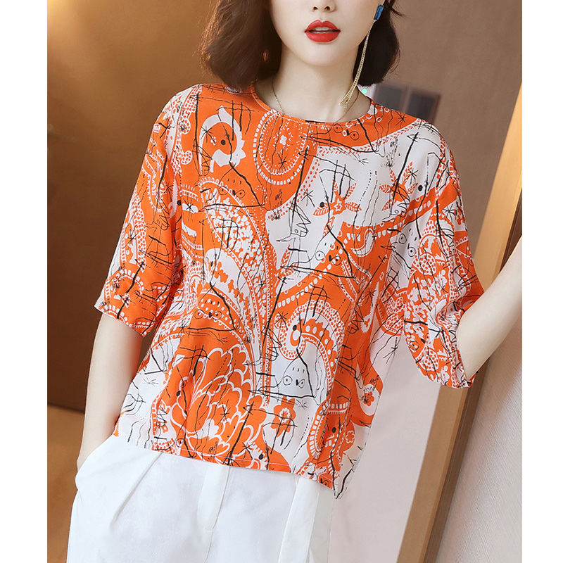 Title 1, Short-Sleeved Chiffon Top With Fashionable Temp...