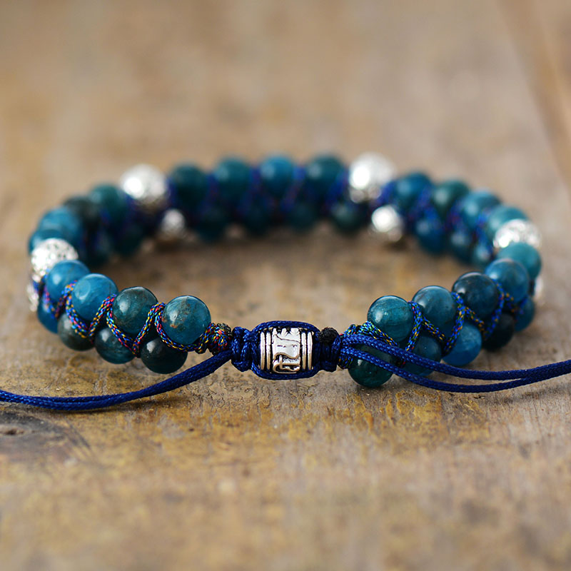 Steampunk 6Mm Apatite Braided Bracelet