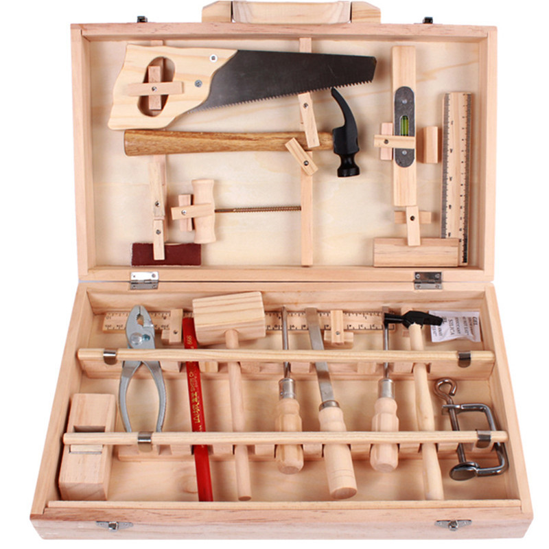 Children’s Maintenance And Management Of Wooden Toolbox Toys Simulation Disassembly And Assembly Multi-purpose Woodworking
