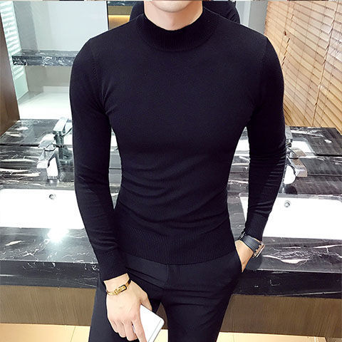 Korean Korean Style Half Turtleneck Sweater Men