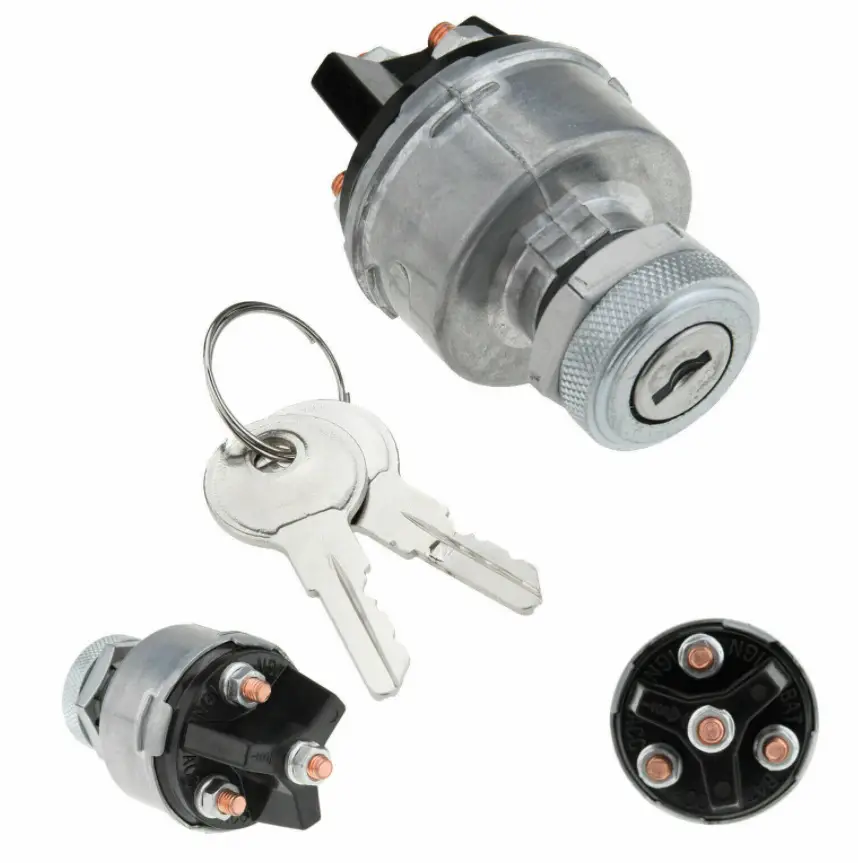 Universal Ignition Switch with 2 Keys, 3-Position Keyed Ignition Lock for Automotive and Industrial Use