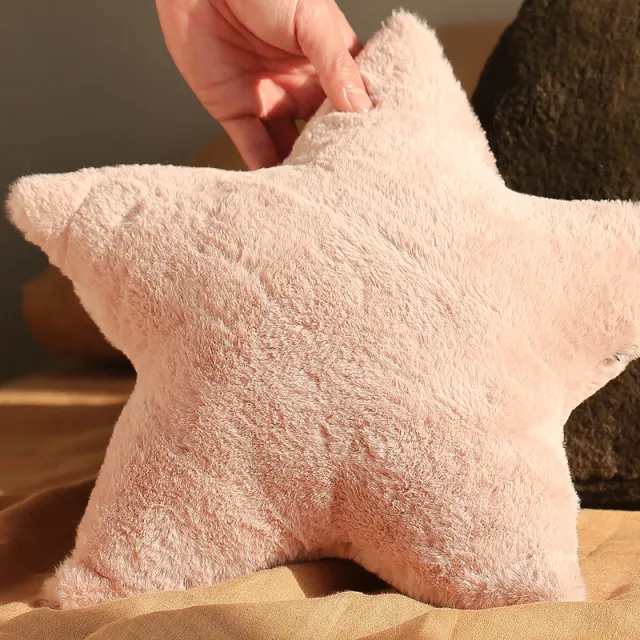 Irregular Five Pointed Star Plush Pillow Pink - Shop at LoveMi
