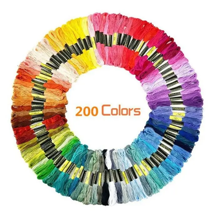 200 Color Cross Stitch Thread Embroidery DIY Wiring Woven