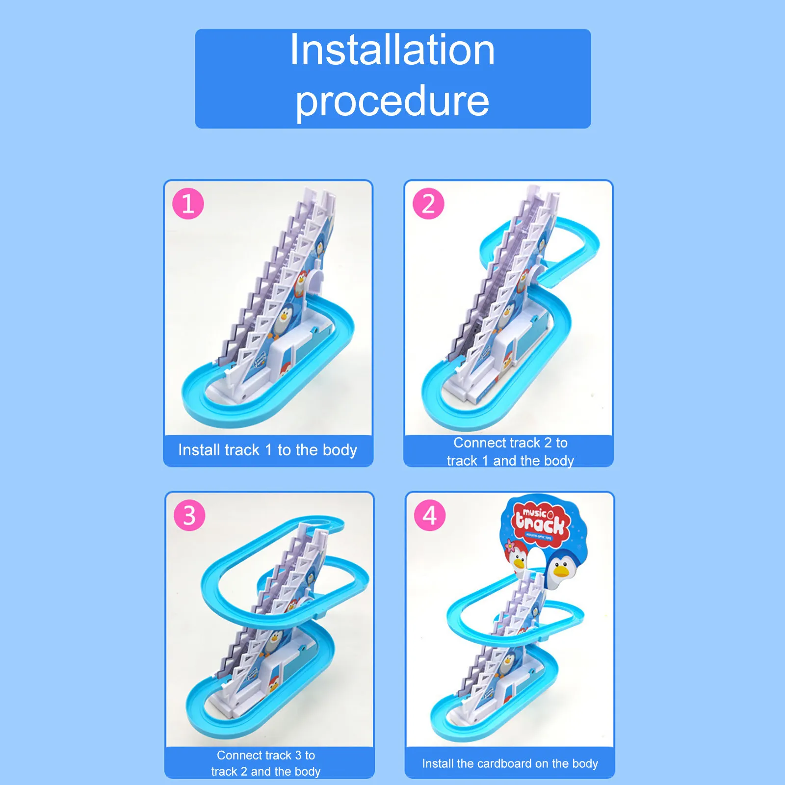 Little Duck Climbing Stairs Toy Little Penguin Automatic Ladder Light – image 3