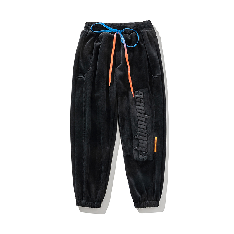 Title 2, Tempered Letter Corduroy Loose Trousers for ult...