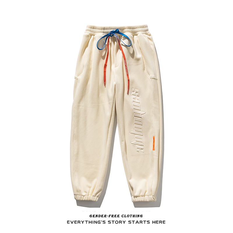 Title 1, Tempered Letter Corduroy Loose Trousers for ult...