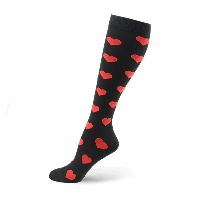 Streetwear Women Harajuku Punk Black Red Polka Dot Love Heart Slim Cotton Long Socks Gothic Lolita Black - Shop at LoveMi