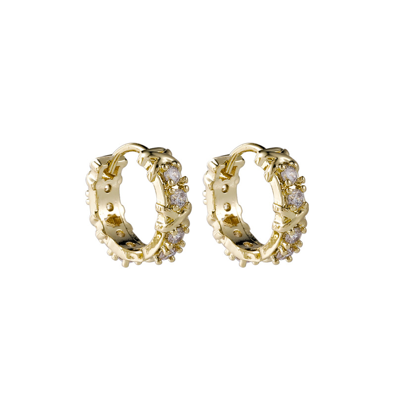 New Fashion Sense Micro-Inlaid Zircon Small Earrings Simple And Compact Temperament Small Earrings Earrings Earrings Women