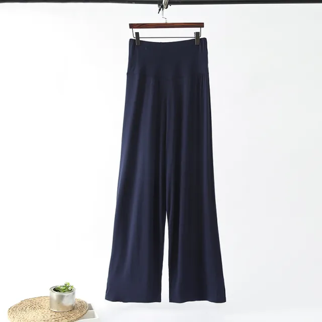 Women'S Pajama Pants Wide Leg Hakama Loose High Waist Home Sports Yoga Pants Blue - Shop at LoveMi