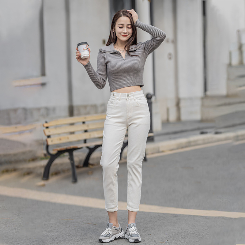 Women's Casual Pants Spring New High Waist Slimming Carrot Pants