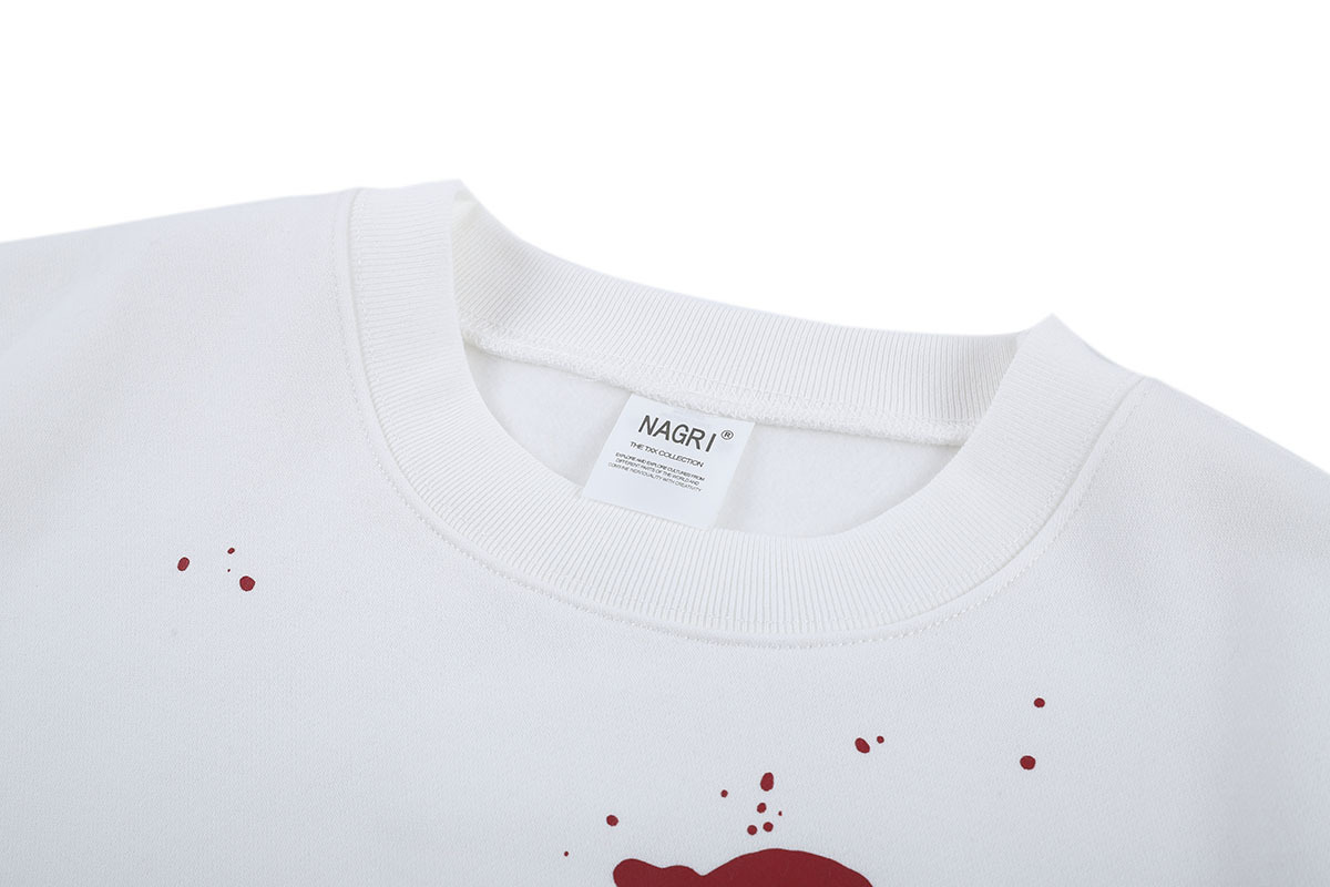 قميص بطبعة وياقة دائرية واسع للرجال والنساء