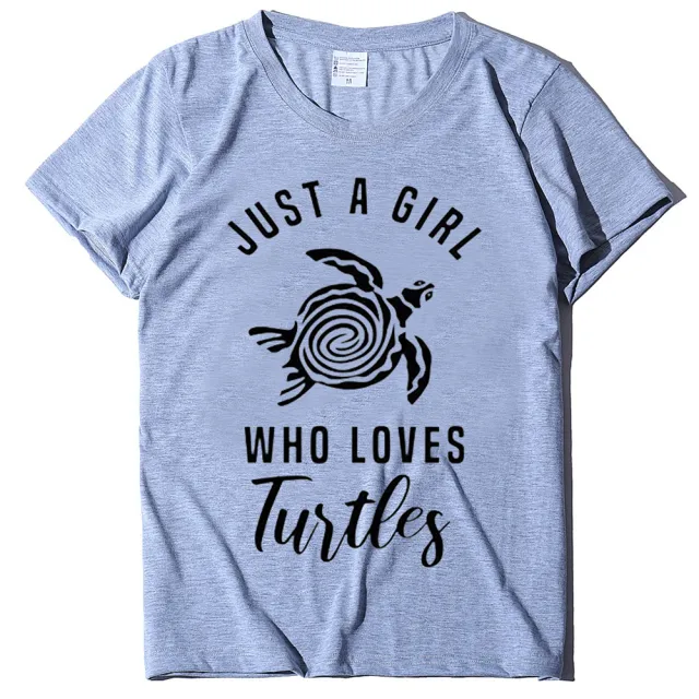 Turtle Lover Wildlife Activist Gift Turtle Shirt Short Sleeve Summer Top Gray - Shop at LoveMi