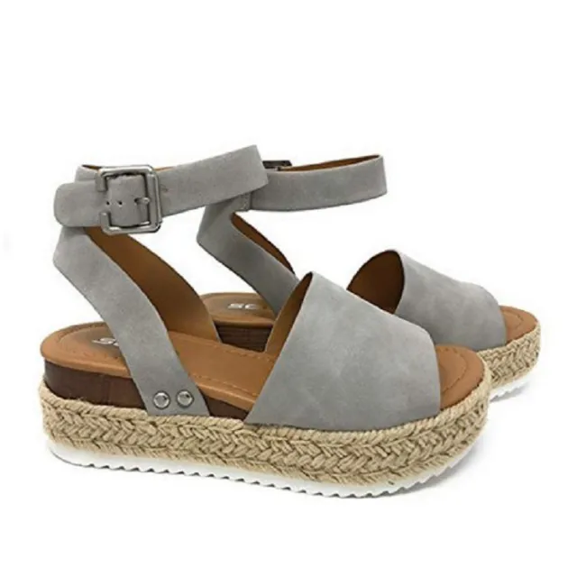 Spot New Summer European And American Foreign Trade Hemp Rope Slope With Thick Bottom Large Size Fish Mouth Sandals Women 8 Color 38 - Shop at LoveMi