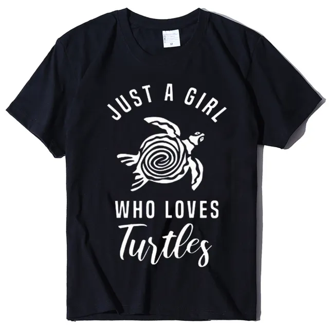 Turtle Lover Wildlife Activist Gift Turtle Shirt Short Sleeve Summer Top Black - Shop at LoveMi