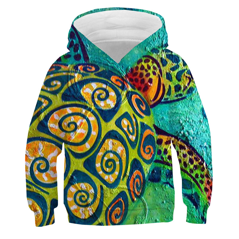 Turtle 3D Full Color Children'S Sweater Hoodie
