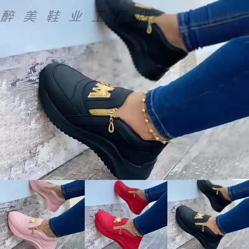 Spring New Sports Shoes Women'S Platform One Pedal Solid Color Casual Shoes In Stock