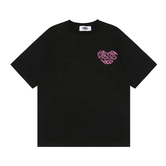 Letter Love Print Short Sleeve T shirt Black - Shop at LoveMi