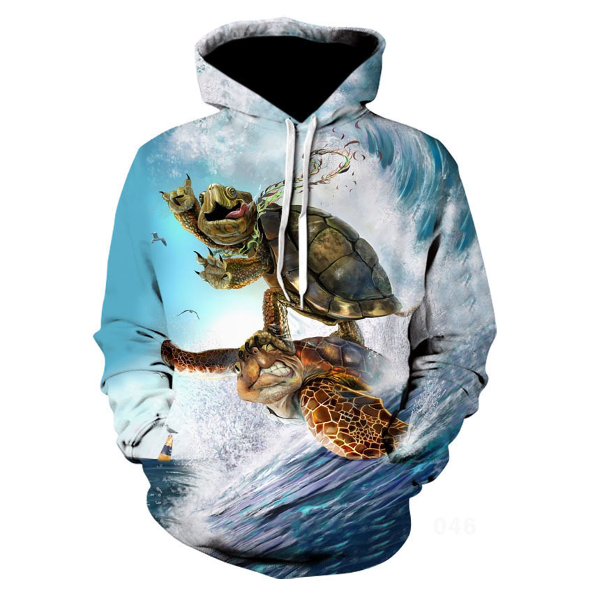 Title 3, 3D Digital Printed Turtle Hoodie Fashion Trend ...