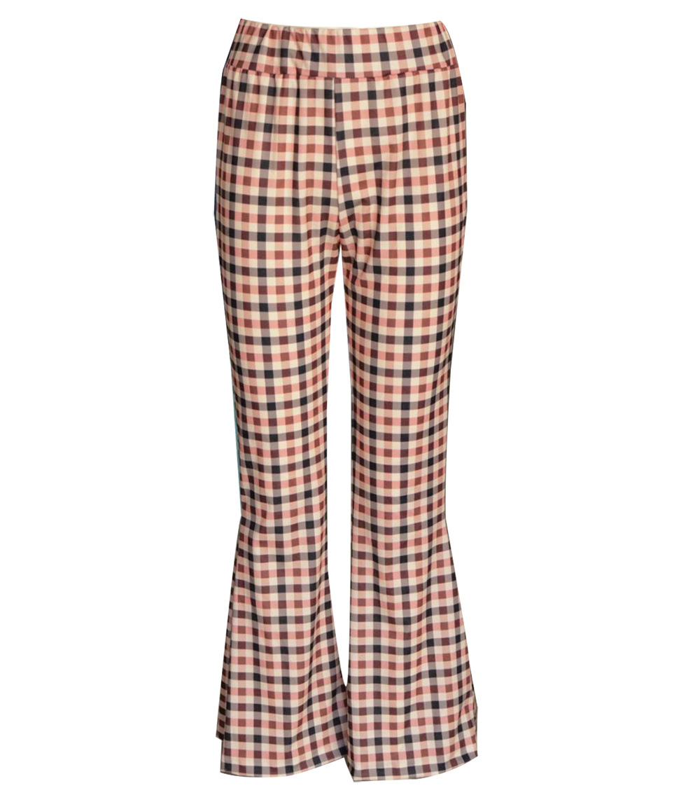 Title 4, Ladies Plaid Print Fashion Slim Bootcut Trousers