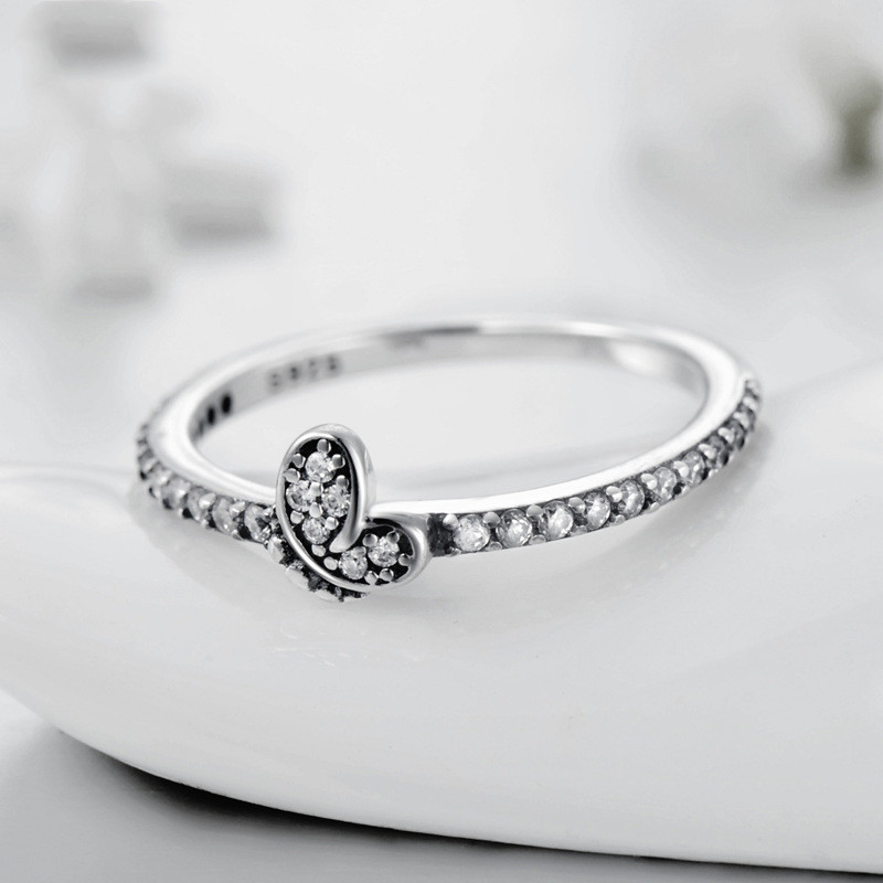 New S925 Silver Retro Micro-Inlaid Butterfly Ring Female European And American Net Red Ins Accessories Ring Fashion Jewelry