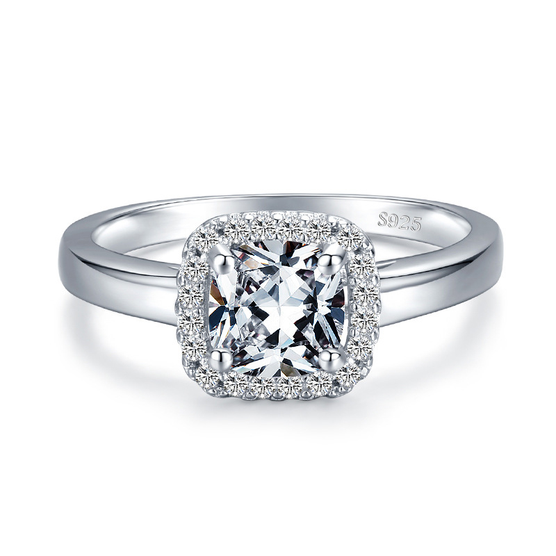 S925 Sterling Silver Hand Inlaid Zircon Ring
