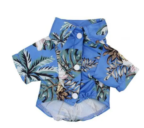 Hawaii Pet Summer Clothes Summer Fashion Dog Clothes Variety Of Multicolor Custom Dog Clothes Summer - Blue