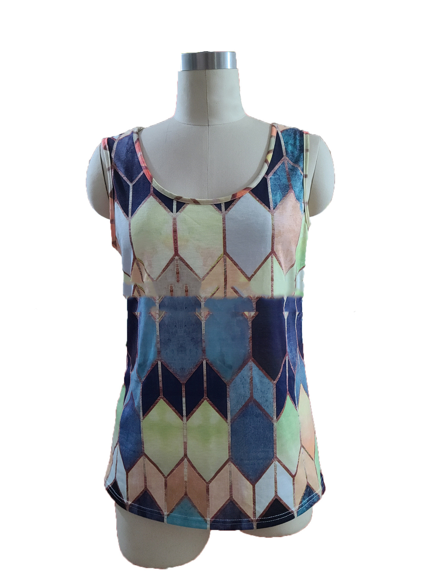 New Hedging Bottoming Loose Casual Striped Sleeveless Printed Vest