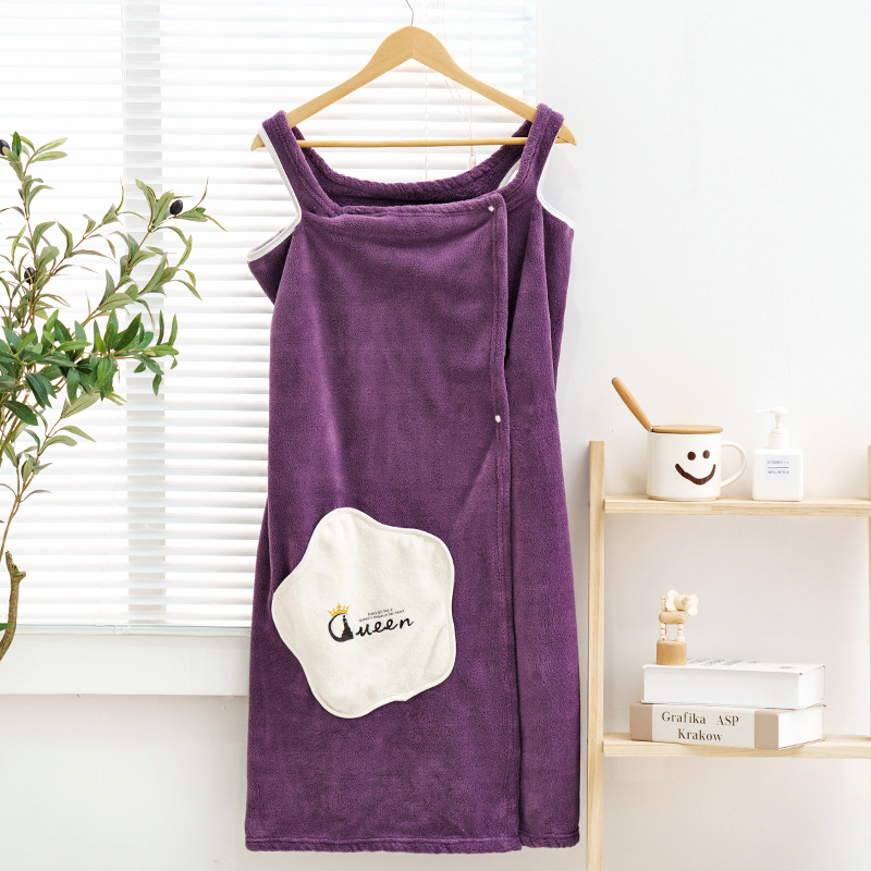 Star Pockets Can Be Worn With Bath Towels, Slings, Bath Skirts, Coral Fleece