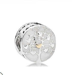 Sterling Silver Glittering Four-leaf Clover Spherical Pumpkin Car Forever My Heart DIY Beads Beaded Accessories