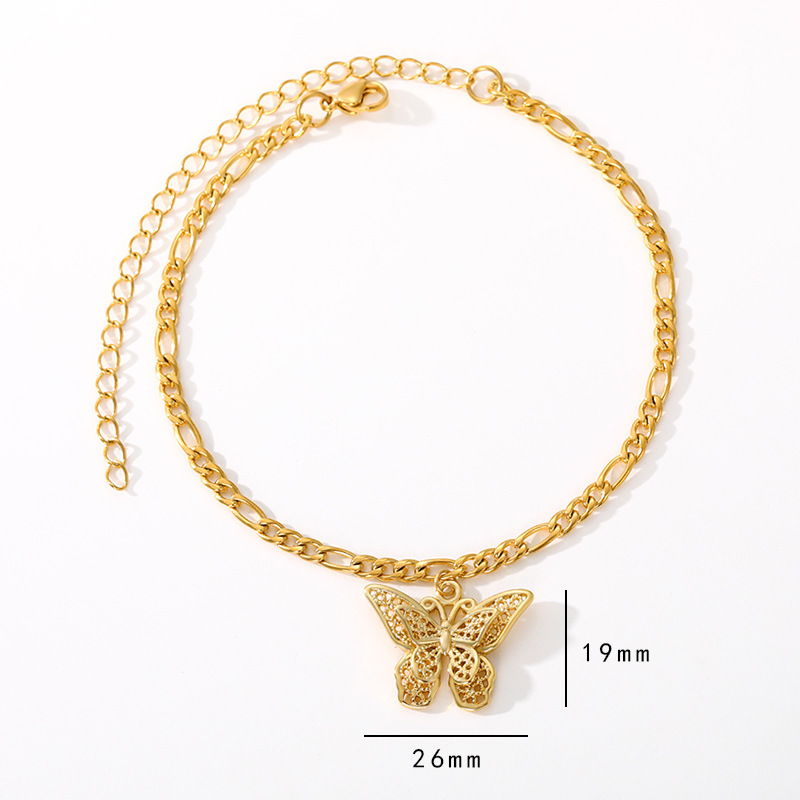 Title 3, Bracciale Farfalla Acciaio Inossidabile Oro 18K...